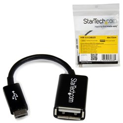 ADAPTADOR STARTECH DE 12CM MICRO USB MACHO A USB A HEMBRA OTG P/TABLETS SMARTPHONES -Ngo- 1xTIPO B MACHO MICRO USB-1xTIPO A HEMB