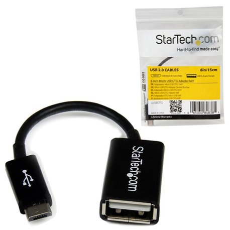 ADAPTADOR STARTECH DE 12CM MICRO USB MACHO A USB A HEMBRA OTG P/TABLETS SMARTPHONES -Ngo- 1xTIPO B MACHO MICRO USB-1xTIPO A HEMB
