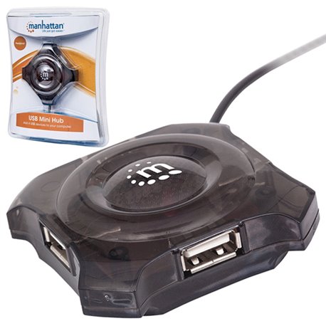 HUB MANHATTAN USB 4 PUERTOS NEGRO ECONOMICO 162272