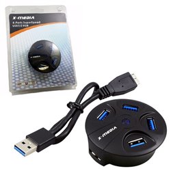 HUB 4 PUERTOS USB 3.0 SIN ADAPTADOR DE CORRIENTE