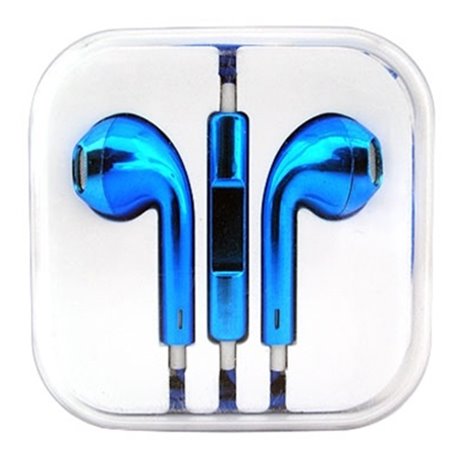 AUDIFONO IN-EAR ALAMBRICO BROBOTIX AISLADOR RUIDO PARA IPHONE METAL BLUE