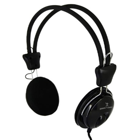 AUDIFONO DIADEMA ALAMBRICO PERFECT CHOICE NEGRO 3.5MM 1.5M