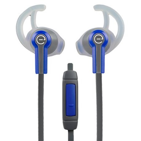 AUDIFONO IN-EAR ALAMBRICO EASY LINE DEPORTIVOS AZUL/GRIS CON MICROFONO