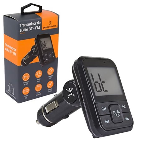 TRANSMISOR PERFECT CHOICE BLUETHOOTH 2 PUERTOS USB PARA AUTO PC-331148