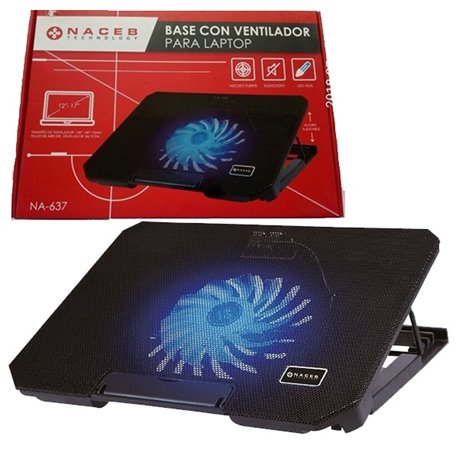 BASE ENFRIADORA LAPTOP 1 VENTILADOR MARCA NACEB