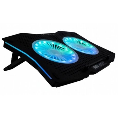 BASE ENFRIADORA BALAM RUSH GAMER P/LAPTOP 11-17 RGB 2 VENTILADORES SILCENCIOSOS 2*USB BR-931304