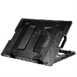 SOPORTE ROBOTIX VENTILADO E ILUMINADO ANGULO AJUSTABLE C/2 HUB USB NEGRO, DIMENSION 39.2 X 26.6 X 6.7 CM