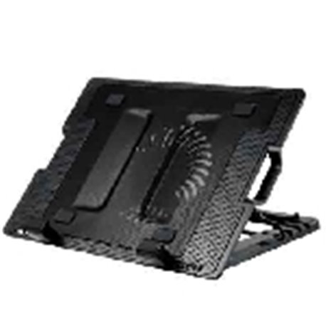 SOPORTE ROBOTIX VENTILADO E ILUMINADO ANGULO AJUSTABLE C/2 HUB USB NEGRO, DIMENSION 39.2 X 26.6 X 6.7 CM