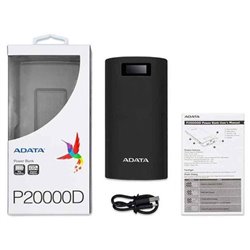 CARGADOR ADATA POWER BANK AP20000D-DGT-5V-CBK  NEGRO 20 000MAH