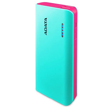 CARGADOR ADATA POWER BANK APT100 10000 MAH AZUL CON ROSA