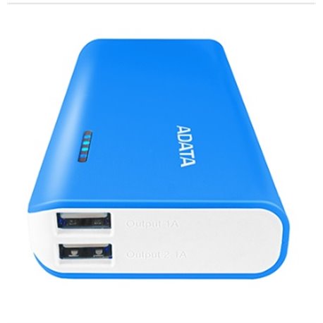 CARGADOR ADATA POWER BANK APT100 10000 MAH AZUL CON BLANCO