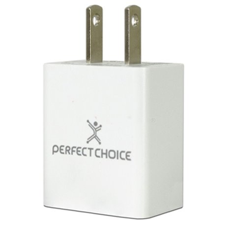 CARGADOR PARED PERFECT CHOICE CARGA RAPIDA USB 2 PUERTOS BLANCO 2.4A