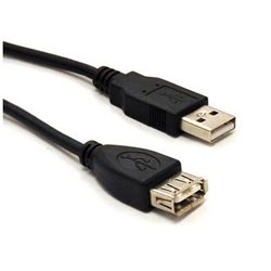 CABLE BROBOTIX USB V2.0 EXTENSION MACHO-HEMBRA 1.8M NEGRO