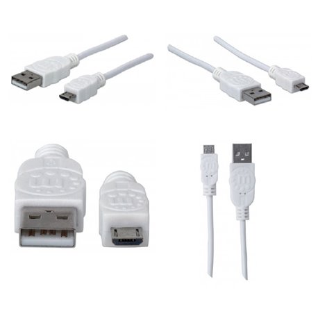 CABLE MANHATTAN USB V2.0 A-MICRO B 1.8M BLANCO