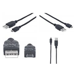 CABLE MANHATTAN USB V2.0 A-MICRO B 3M NEGRO
