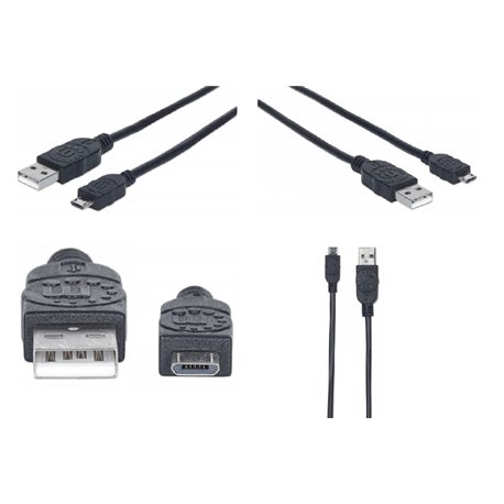 CABLE MANHATTAN USB V2.0 A-MICRO B 3M NEGRO
