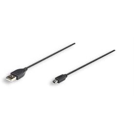 CABLE USB V2.0 A- MINI B 1.8M NEGRO