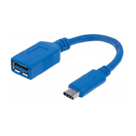 CABLE MANHATTAN USB-C V3.1 C-AH 15CM AZUL