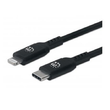 CABLE MANHATTAN LIGHTNING A USB-C 50CM NEGRO