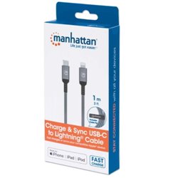 CABLE MANHATTAN LIGHTNING A USB-C 1M GRIS
