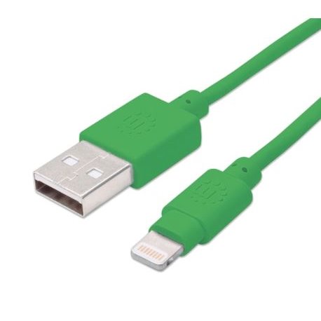 CABLE MANHATTAN LIGHTNING A USB-A VERDE 1M 394215