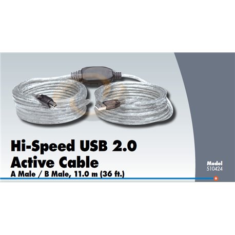 CABLE REPETIDOR A-B USB DE ALTA VELOCIDAD 2.0  DE 11 MTS LARGO
