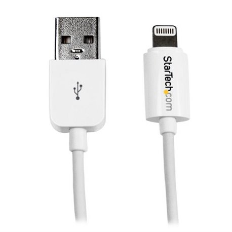 CABLE STARTECH 2M BLANCO LIGHTNING A USB  CABLE LARGO  PARA IPHONE- IPAD -IPOD  CABLE DE CARGA RAPIDA CERTIFICACION MFi DE APPLE