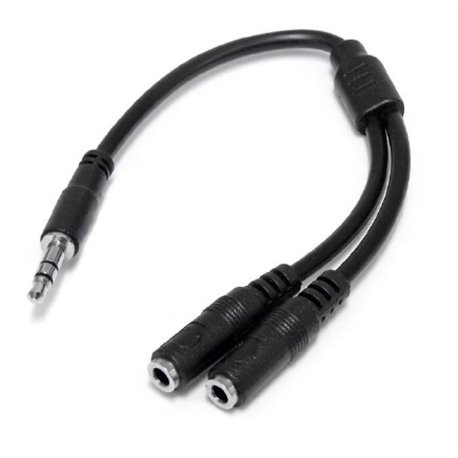 CABLE STARTECH ADAPTADOR DIVISOR DE CABLE ESTEREO PARA AUDIFONOS CAB. SPLITTER DELGADO EN Y DE 3.5MM  MACHO