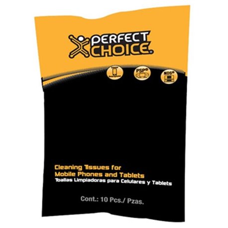 TOALLAS PERFECT CHOICE LIMPIADORAS PARA CELULARES Y TABLETS 10PZAS