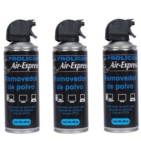 AIRE EXPRESS COMPRIMIDO PAQUETE DE 3 PIEZAS 440 ML C/U PROLICOM