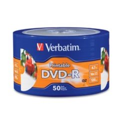 TORRE 50 DVD-R VERBATIM 4.7GB 16X 120 MIN BLANCO IMPRIMIBLE INYECCION TINTA
