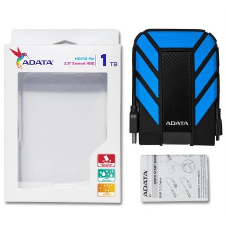 HD EXT 1 TB ADATA 2.5 USB 3.1  CONTRA  AGUA Y GOLPES AZUL AHD710P-1TU31-CBL