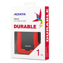 HD EXT 1 TB ADATA 2.5 USB 3.1 AHD330-1TU31-CRD CONTRA GOLPES ROJO
