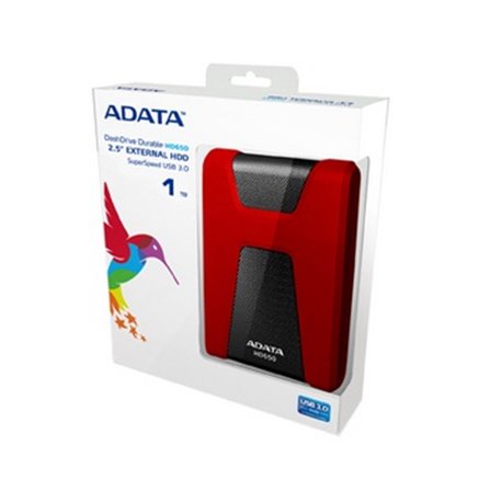 HD EXT 1 TB ADATA 2.5 USB 3.0 HD650BK/1TB ROJO