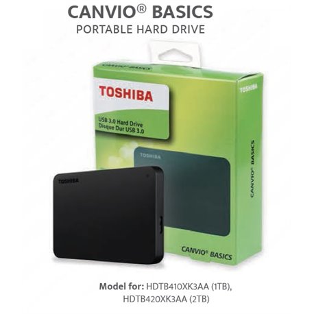 HD EXT 1TB TOSHIBA CANVIO BASIC 2.5 USB 3.0 NEGRO HDTB410XK3AA