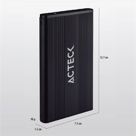 GABINETE ACTECK PARA DISCO 2.5 SATA USB 3.0 E900 NEGRO