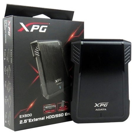 KIT P/CREAR HD 2.5 EXT ADATA NEGRO USB 3.0 EX500 //  ENCLOSURE NEGRA  XPG PARA DISCO DURO 2.5 O SSD 2.5 SIN TORNILLOS
