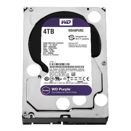 HD 4TB WESTERN DIGITAL PURPLE INTELLIPOWER 5400RPM P/VIDEOVIGILANCIA 6MB