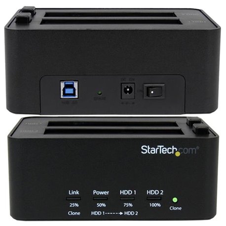 DUPLICADOR STARTECH  AUTÓNOMO USB 3.0 DE DISCOS DUROS HDD SATA 2.5 3.5 - DOCKING STATION CLONADOR