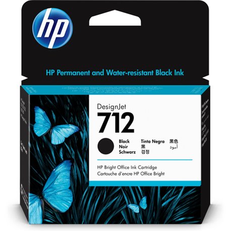 TINTA HP LF 712 3ED71A NEGRO DESIGNJET T210 / T230 80ML