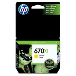 TINTA HP 670 XL CZ120AL AMARILLO DESKJET 3525/4615/4625/5525 ALTO RENDIMIENTO (750 PAG)