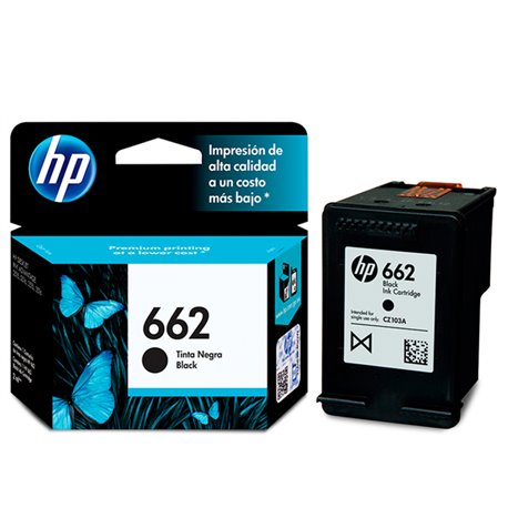 TINTA HP 662 CZ103AL NEGRO DESKJET 1015/1515/2515/3515/3545/4645/2545/2645 (120 PAG)