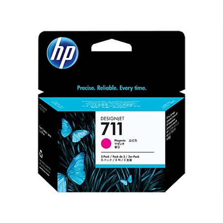 TINTA HP LF 711 CZ135A MAGENTA DESIGNJET T120/T520 29ML (3-PACK)