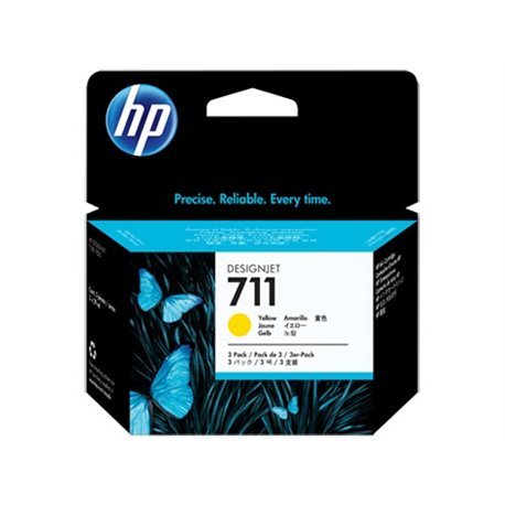 TINTA HP LF 711 CZ136A AMARILLO DESIGNJET T120/T520 29ML (3-PACK)