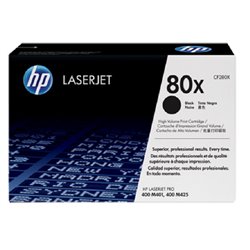 TONER HP 80X CF280X NEGRO LASERJET PRO M400/M401/M400mfp/M425 ALTO RENDIMIENTO (6 900 PAG)