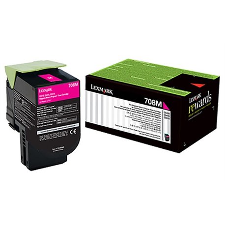TONER LEXMARK 708M 70C80M0 MAGENTA CS410dn/310dn/310n/410n/410dtn/510dte (1 000 PAG)
