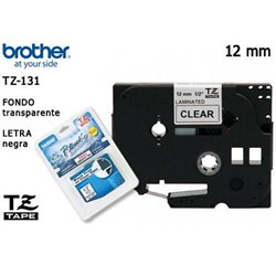 CINTA BROTHER TZE131 NEGRO-TRANSPARENTE PRINT TOUCH PT300/310B/330/530/9800PCN 12MM