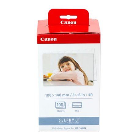 PAPEL CANON KP108IN 3115B001AA 100 x148 mm 4 x 6 in 108 hojas CP800/CP900/CP910/CP1200/CP1300